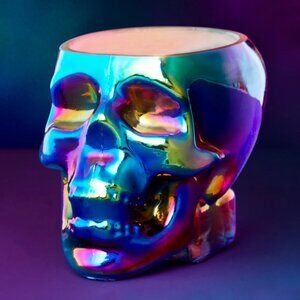 Skull jar Holographic Rainbow Mystical oil sheen
